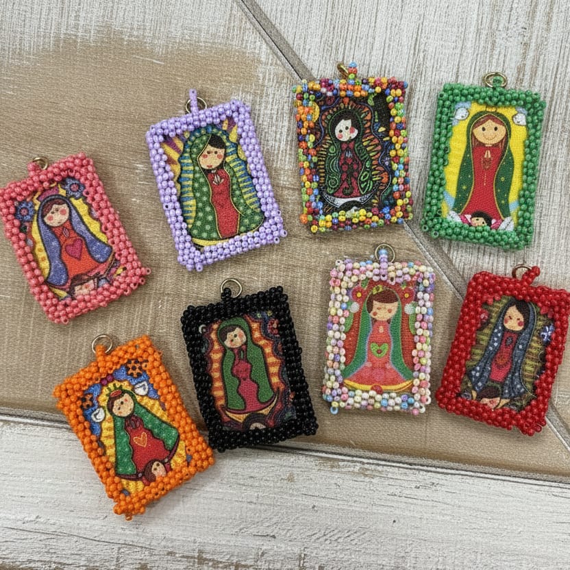 Virgencita Charm - Escapulario - Large Virgencita Charm Escapulario | Handmade in Mexico | Camelia