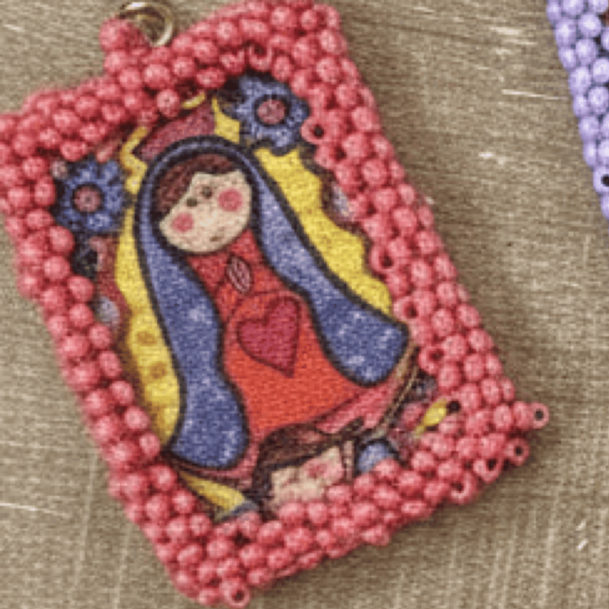 Virgencita Charm - Escapulario - Large Virgencita Charm Escapulario | Handmade in Mexico | Camelia