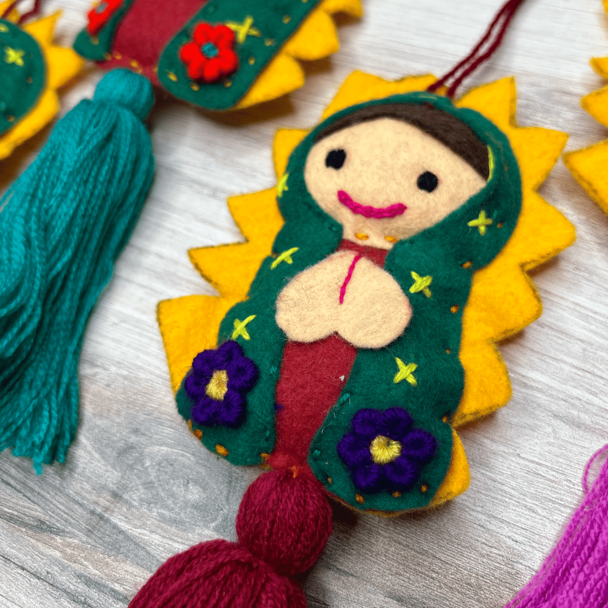 Virgencita Pom Pom - Lady of guadalupe tassel Virgencita Pom Pom - Lady of guadalupe tassel