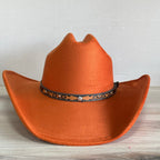 Western Cowboy Burnt Orange Suede Hat - Americana