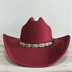 Western Cowboy Maroon Suede Hat - Americana Western Cowboy Maroon Suede Hat - Americana