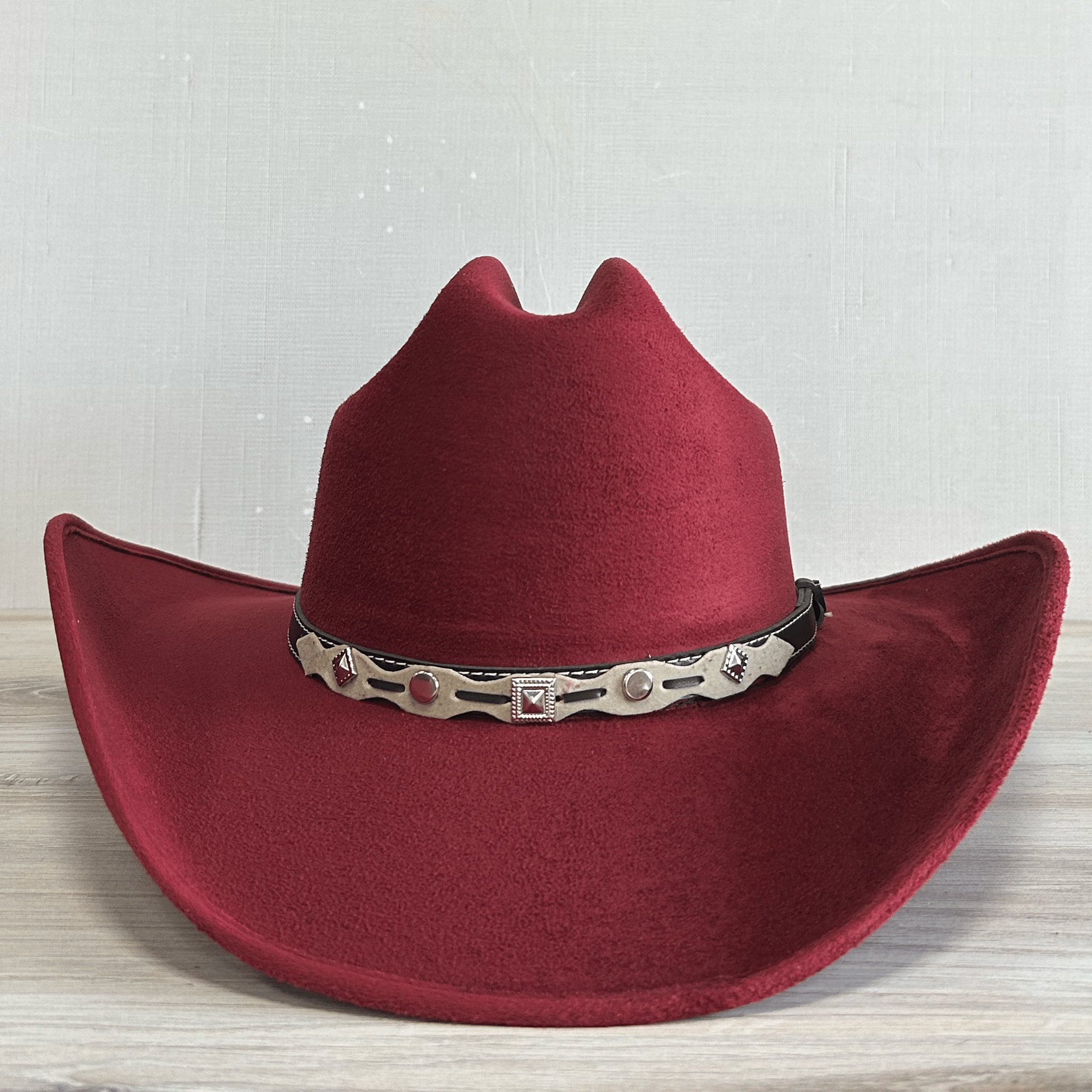Western Cowboy Maroon Suede Hat - Americana Western Cowboy Maroon Suede Hat - Americana