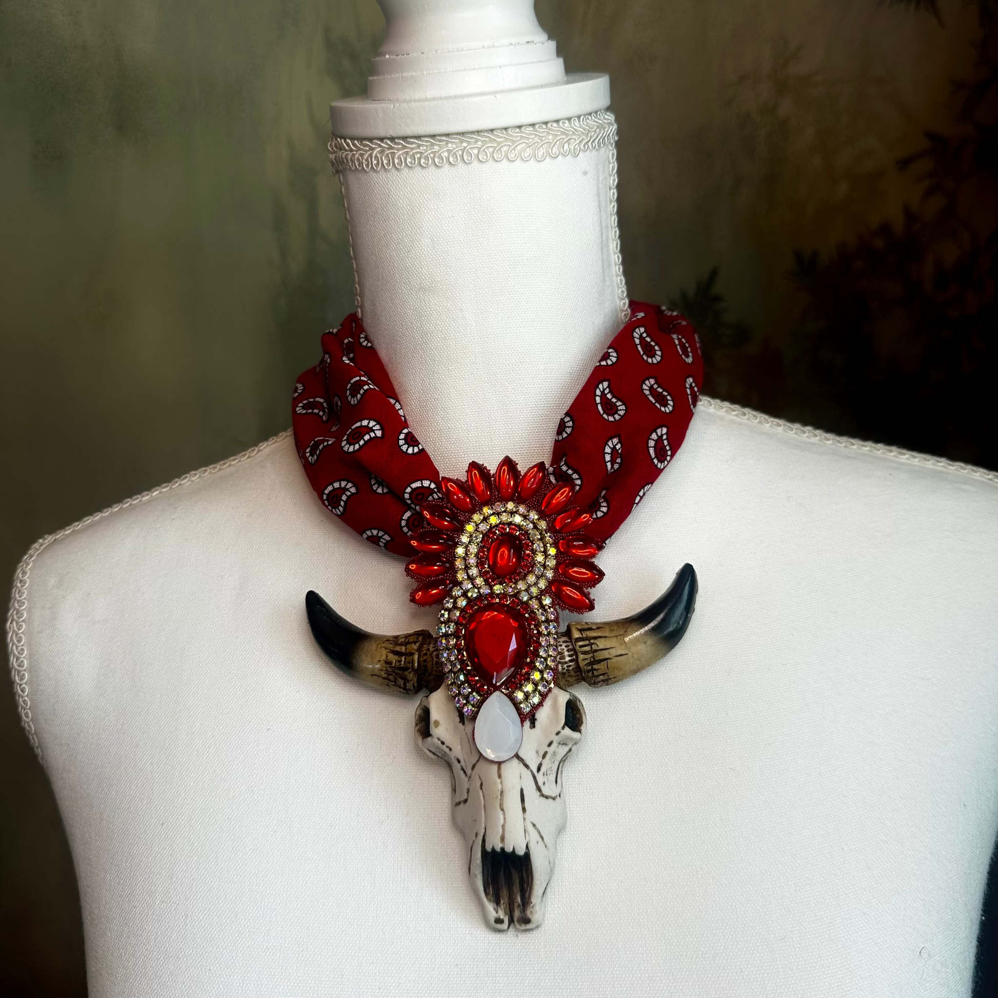 Western Skull Bandana Necklace Western Skull Bandana Necklace