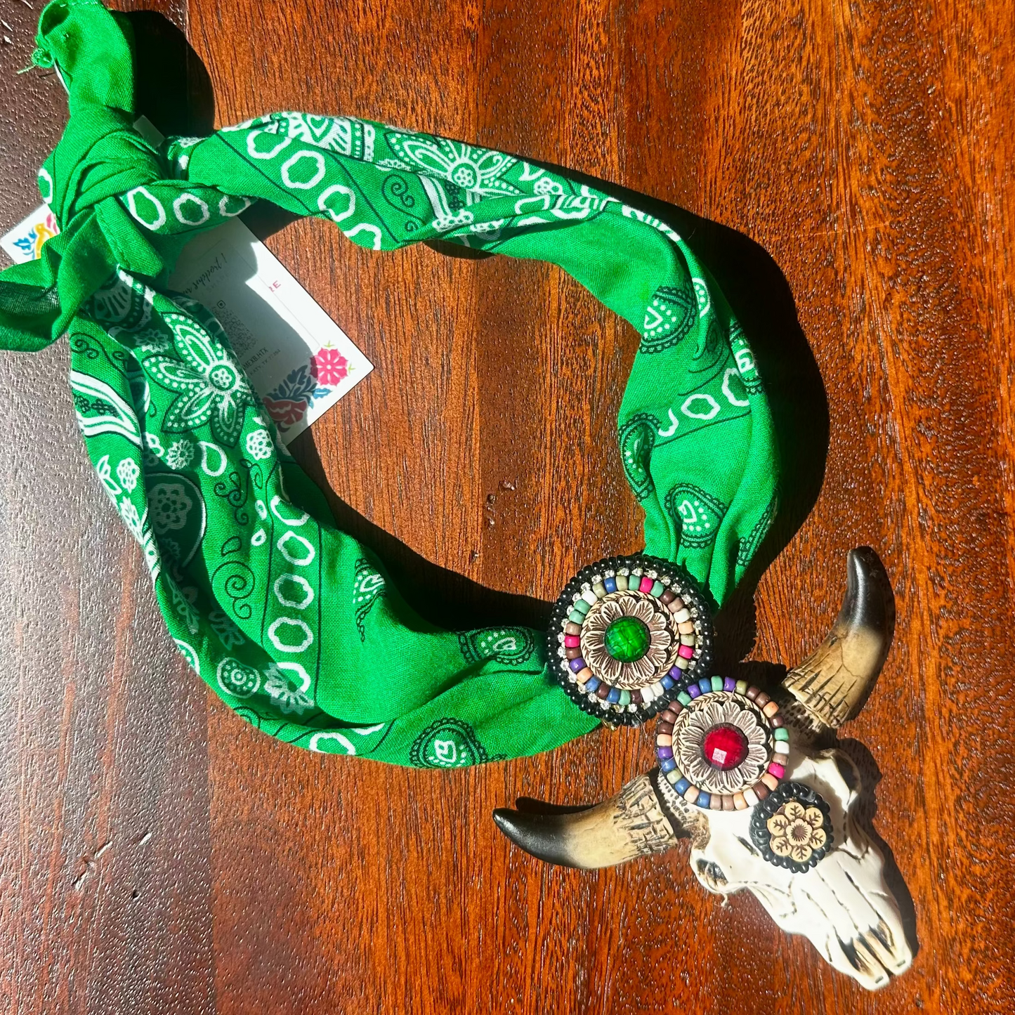 Western Skull Bandana Necklace Western Skull Bandana Necklace