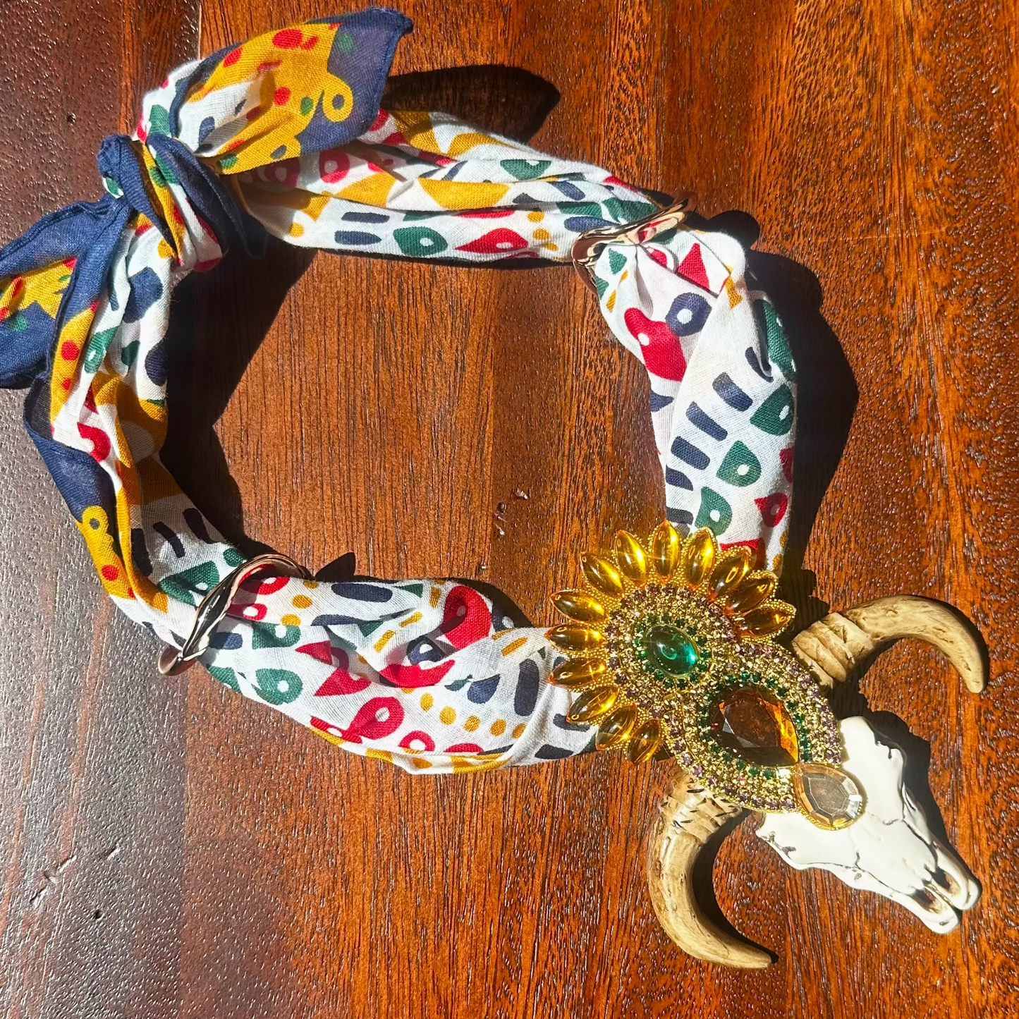Western Skull Bandana Necklace Western Skull Bandana Necklace