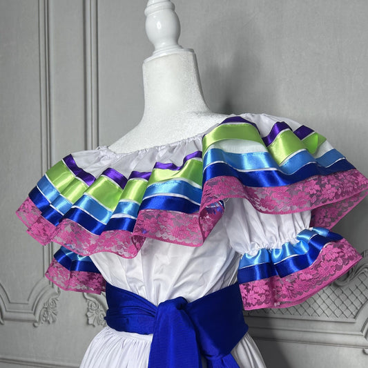 White Rainbow Jalisco Dress - Adult White Rainbow Jalisco Dress - Adult