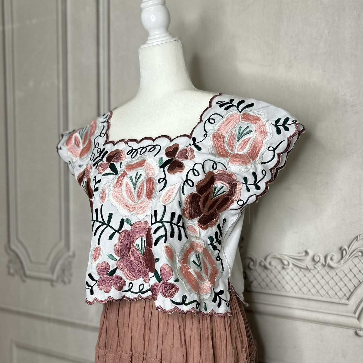 Yucatan Floral Crop Top - Rose Gold Yucatan Floral Crop Top - Rose Gold