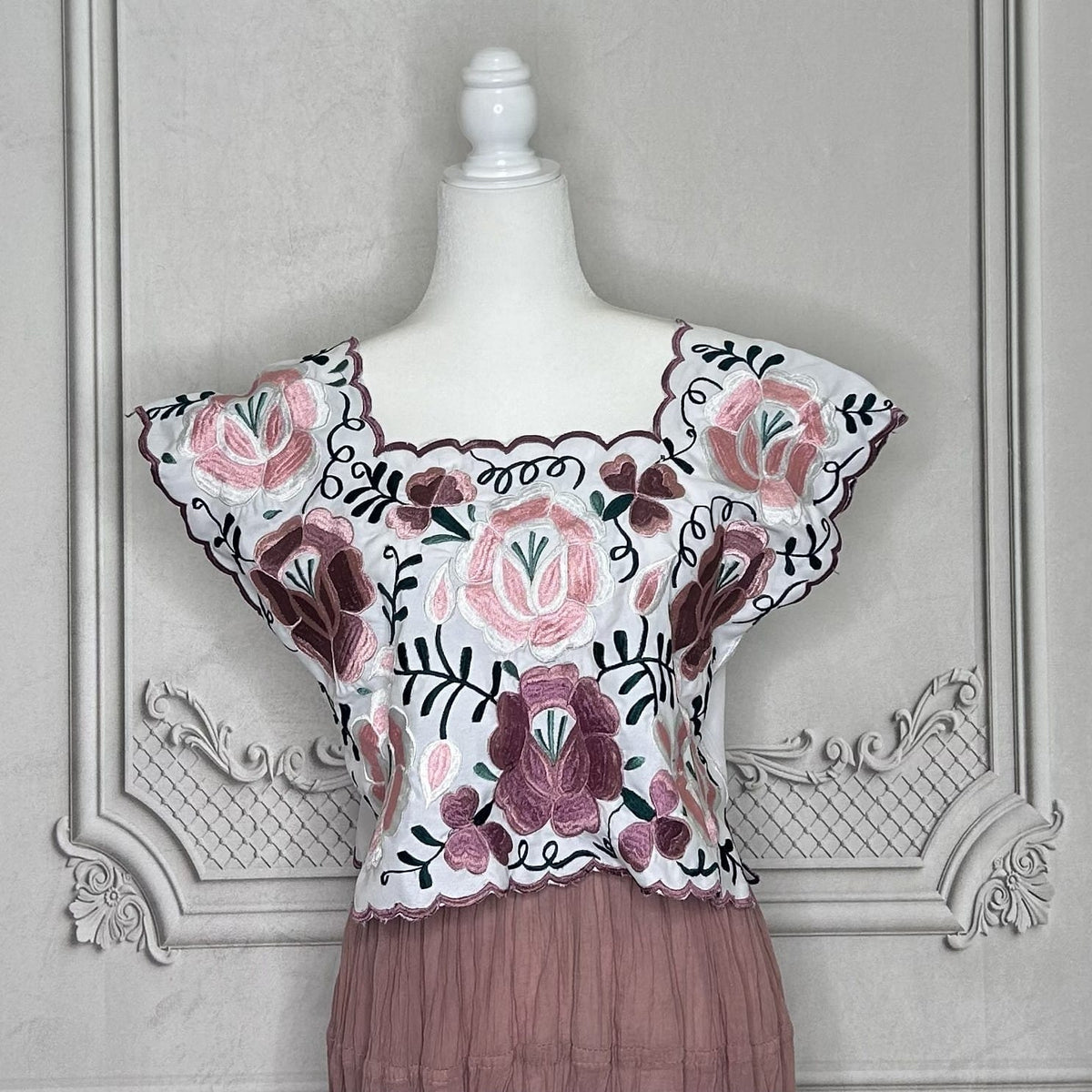 Yucatan Floral Crop Top - Rose Gold Yucatan Floral Crop Top - Rose Gold