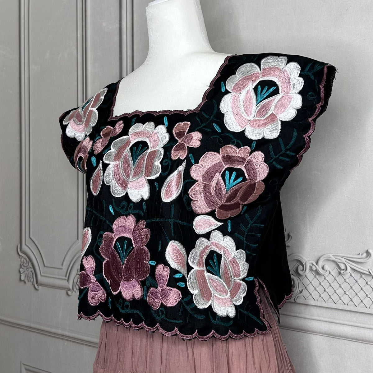 Yucatan Floral Crop Top - Rose Gold Yucatan Floral Crop Top - Rose Gold