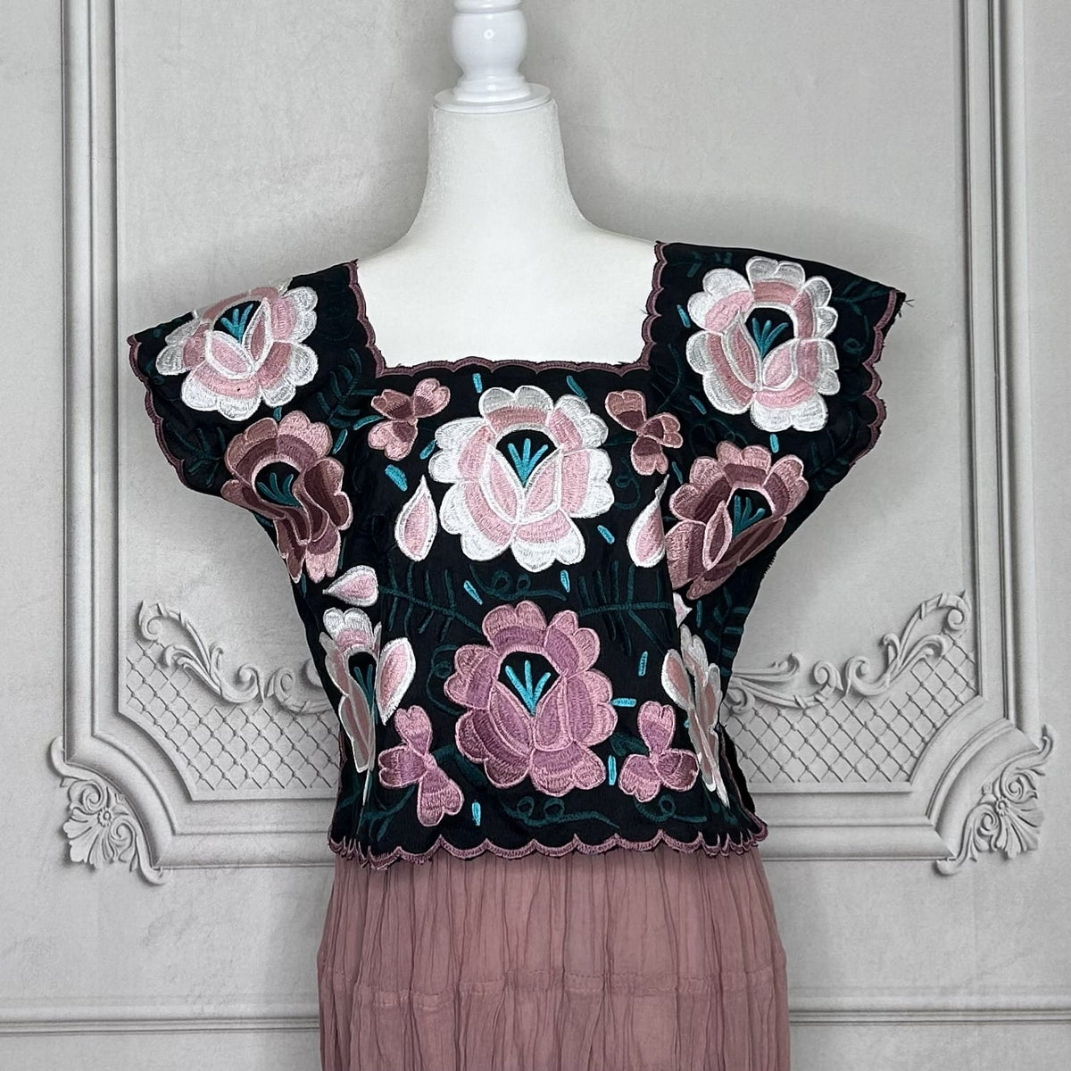 Yucatan Floral Crop Top - Rose Gold Yucatan Floral Crop Top - Rose Gold