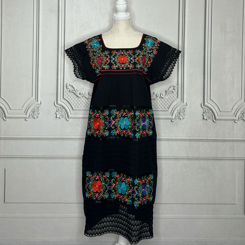 Yucatan Midi Lace Mexican Dress - Daisy
