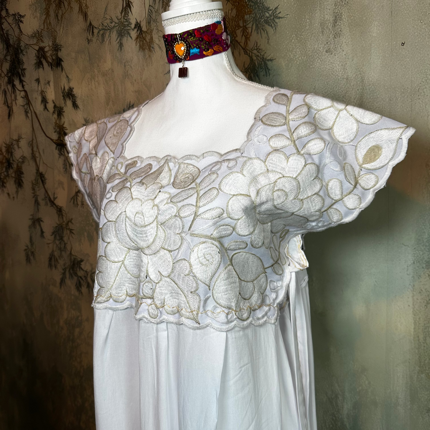 Zinacantan Embroidered Long Rayon Dress Zinacantan Embroidered Long Rayon Dress