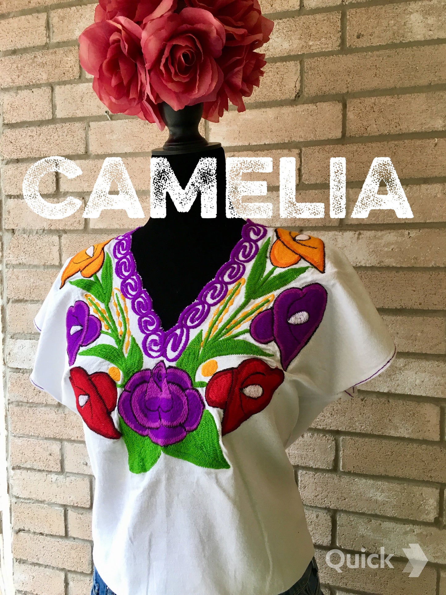 Zinnia Embroidered Mexican Blouse - PLUS
