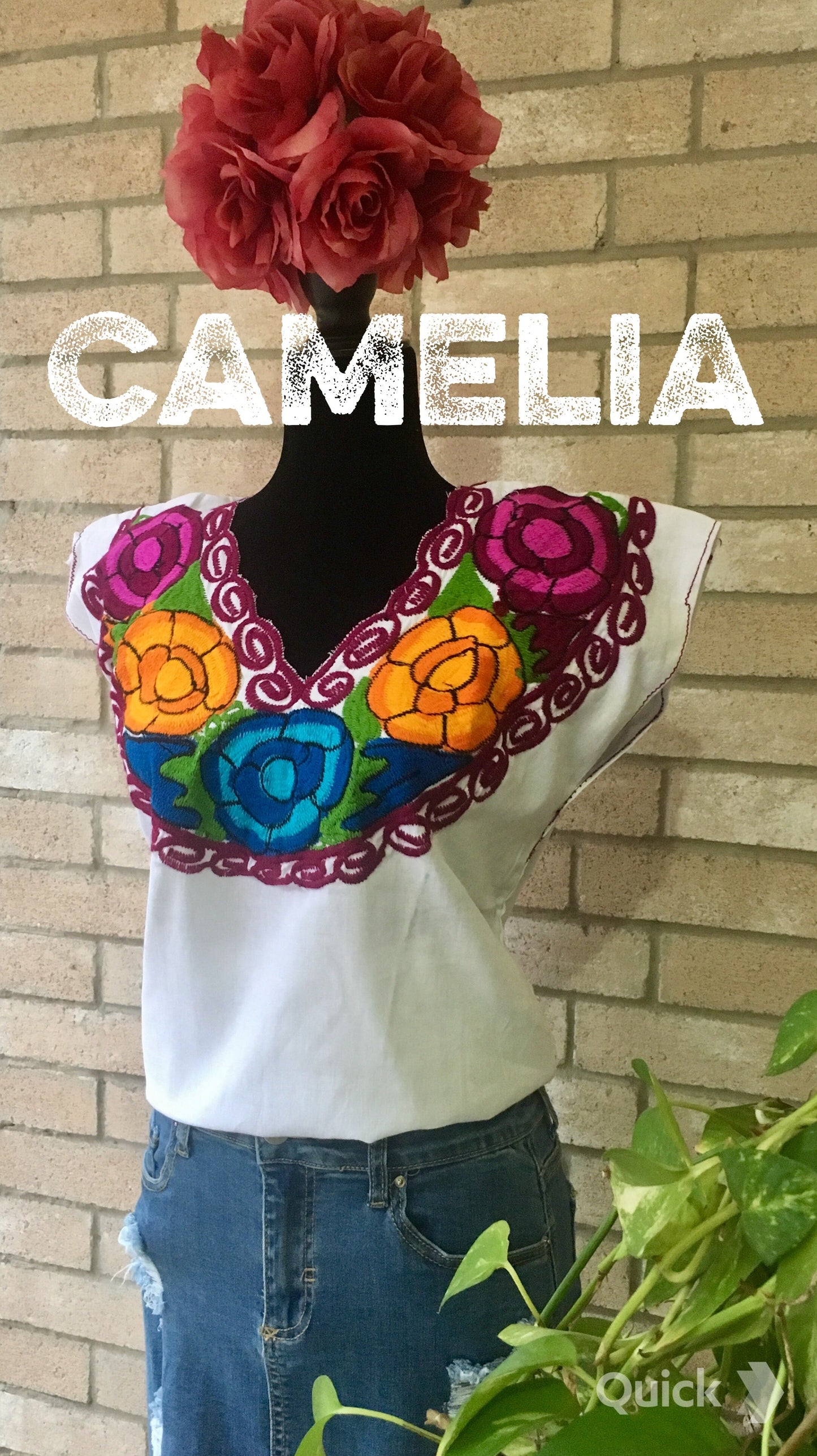 Zinnia Embroidered Mexican Blouse - PLUS