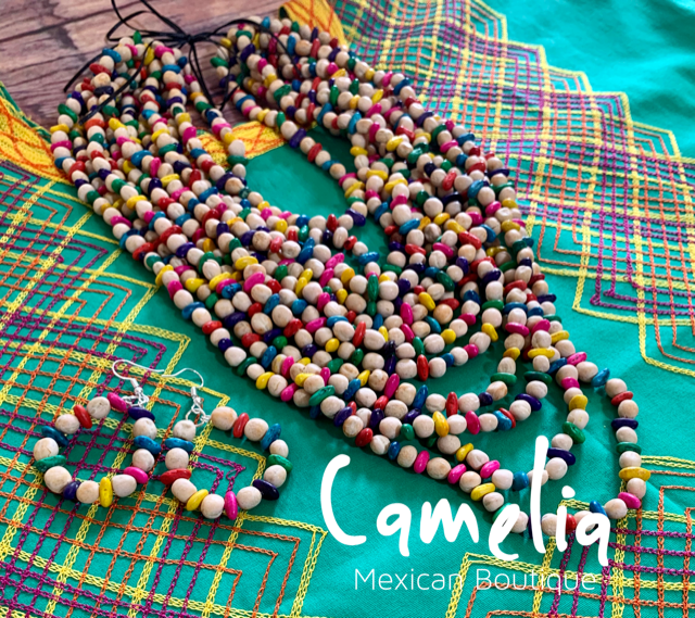 Mexican Seed Necklace Multi Strand Set