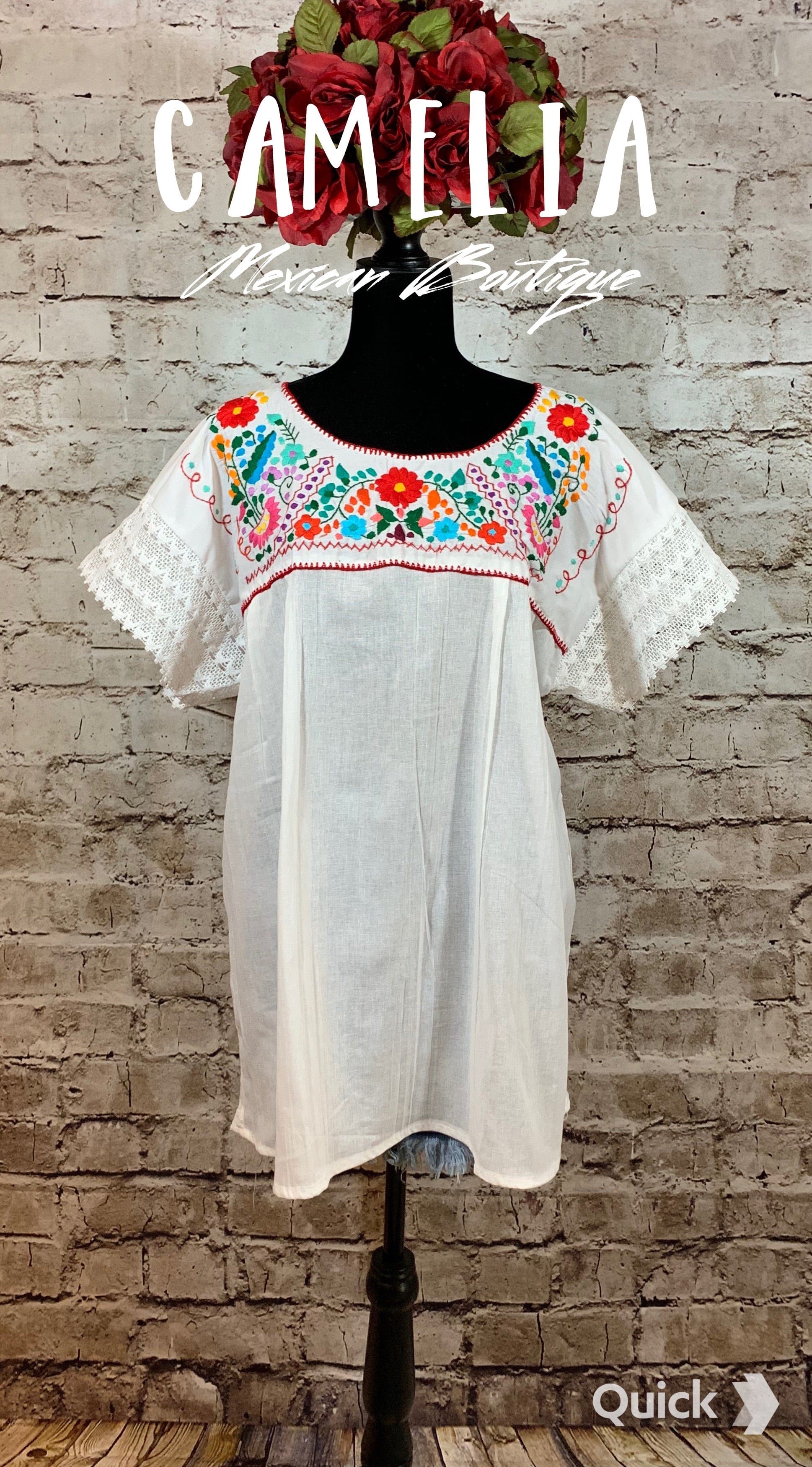 Boho Peasant Mexican Blouse Split Back Lace