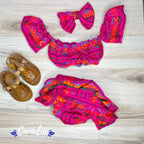Cambaya Mexican Baby Crop Top Bloomer Set - Rumbera