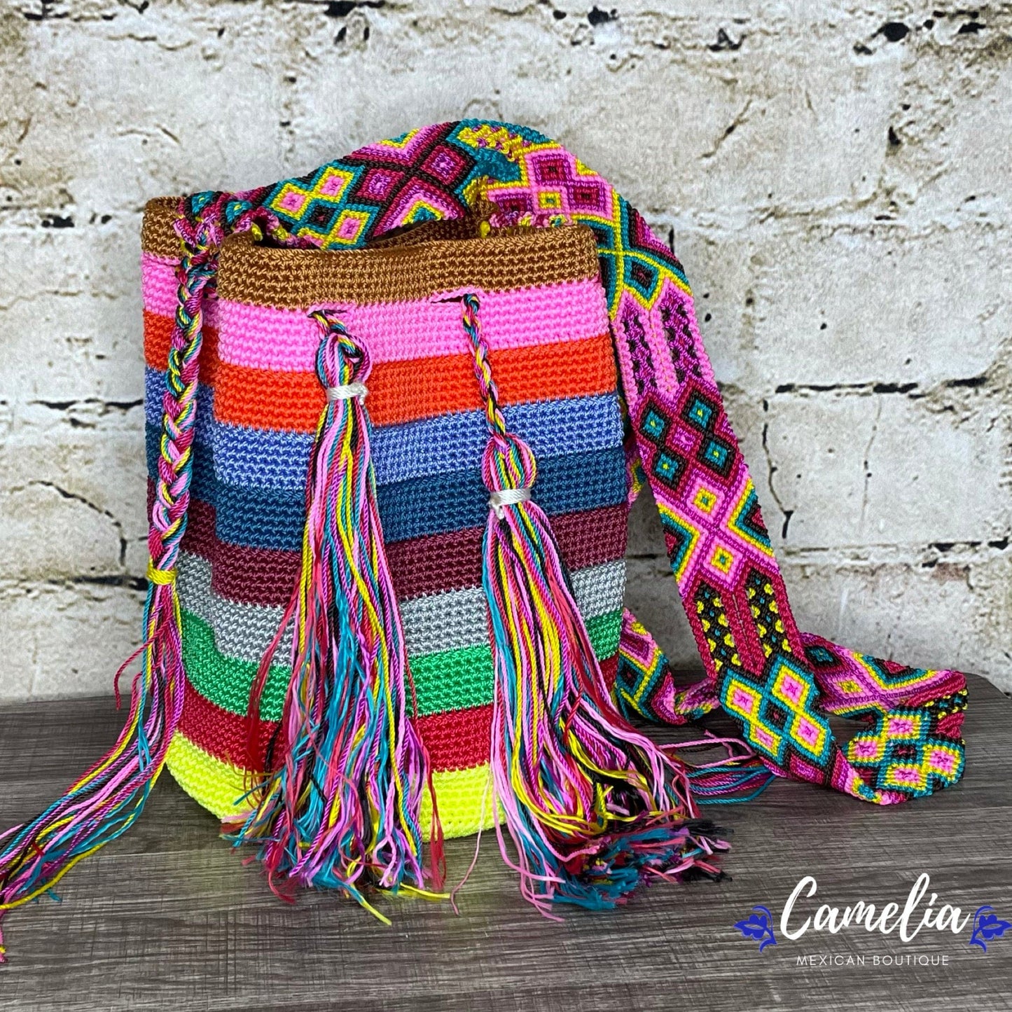 Crocheted Columbian Wayuu Boho Tote - Large