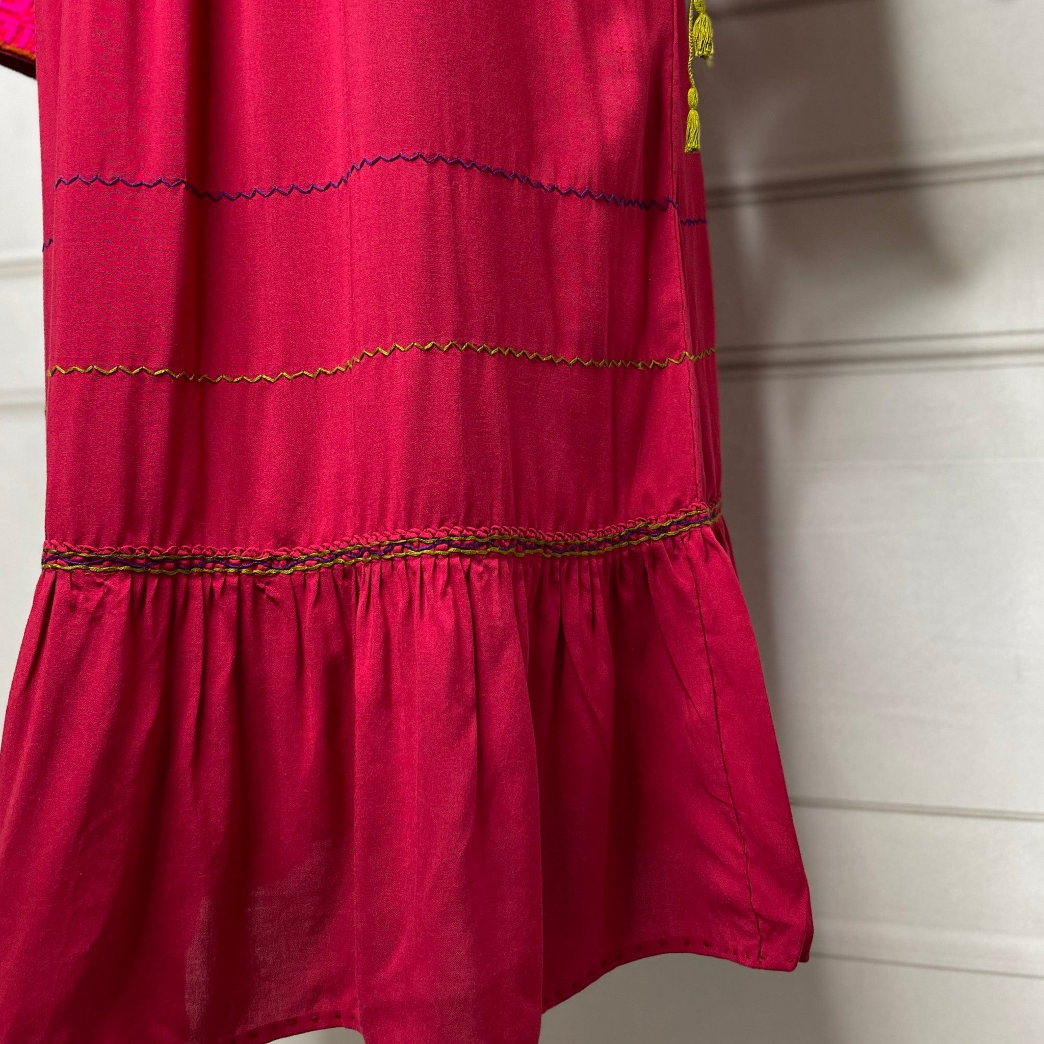 Cross Stitch 3/4 Sleeve Midi Dress