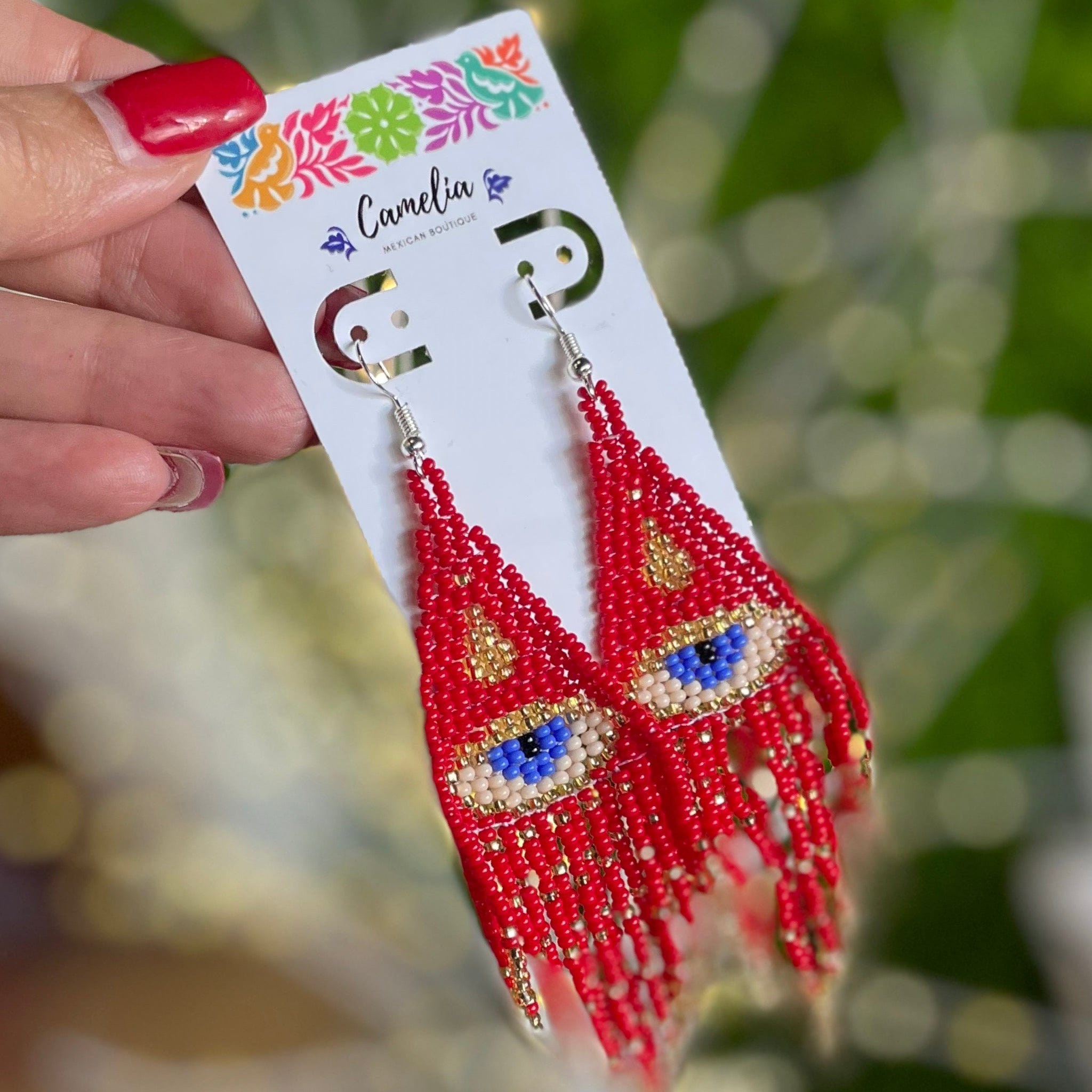 Evil Eye Huichol Native American Earrings