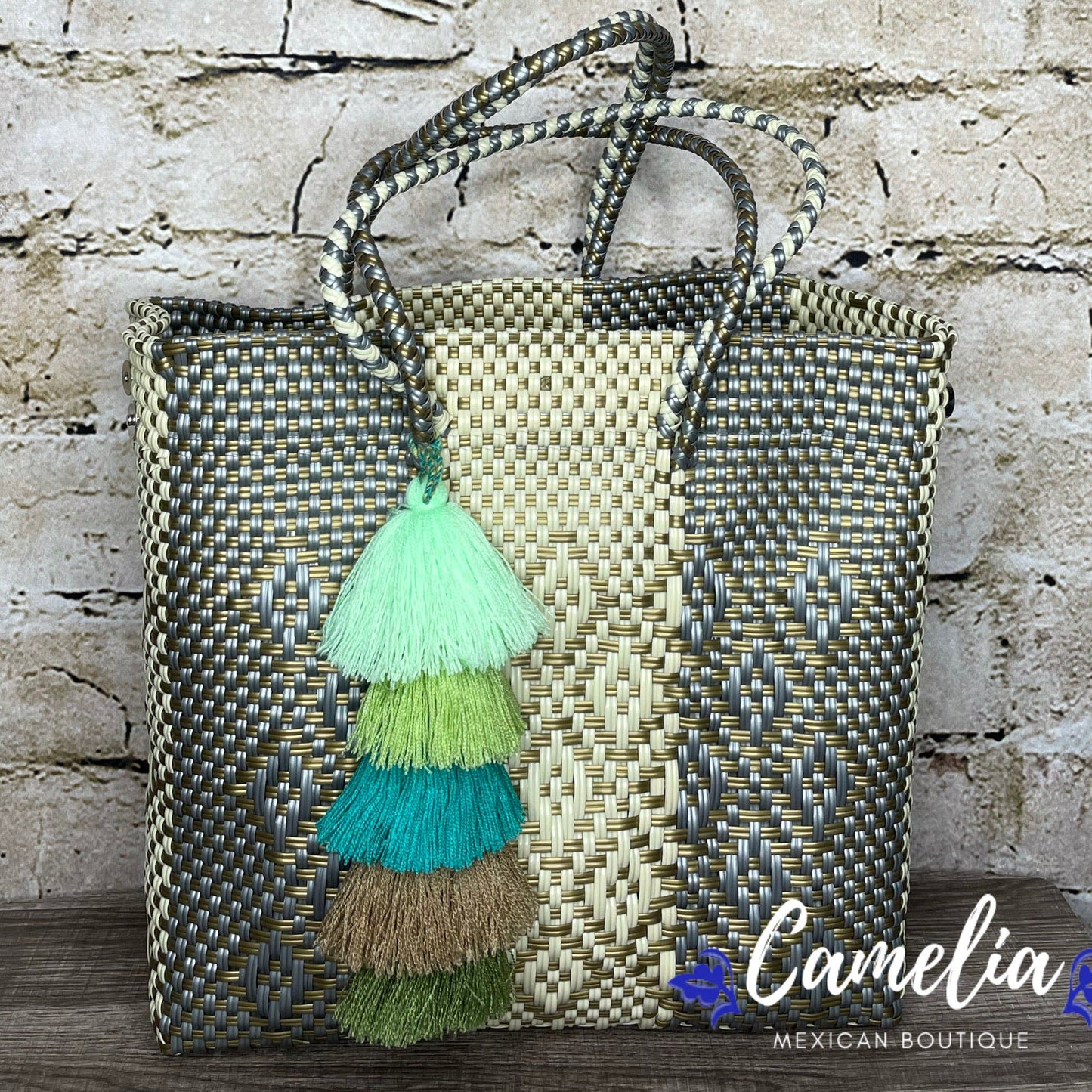 Handwoven Oaxacan Upcycled Tote - Double Strap Adjustable Opening