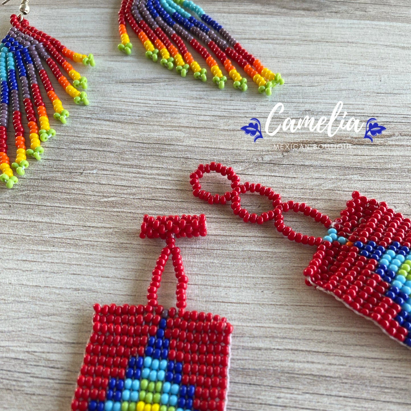 Huichol Native American Beaded Choker Necklace Set