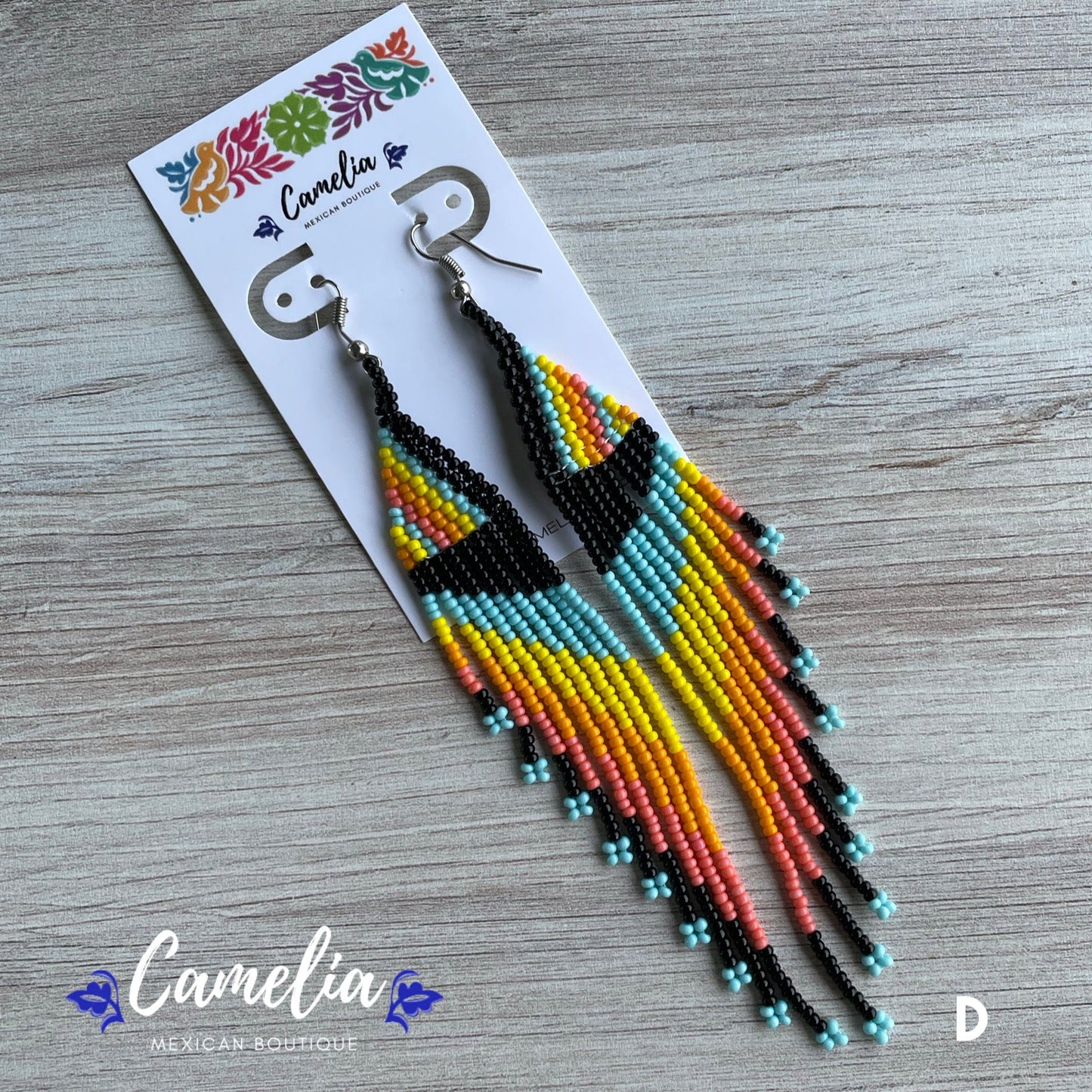 Huichol Native American Beaded  Earrings - Eagle Wings