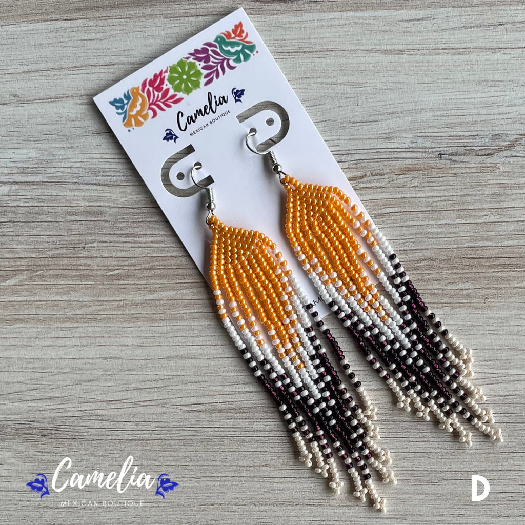 Huichol Native American Beaded  Earrings - Rainfall
