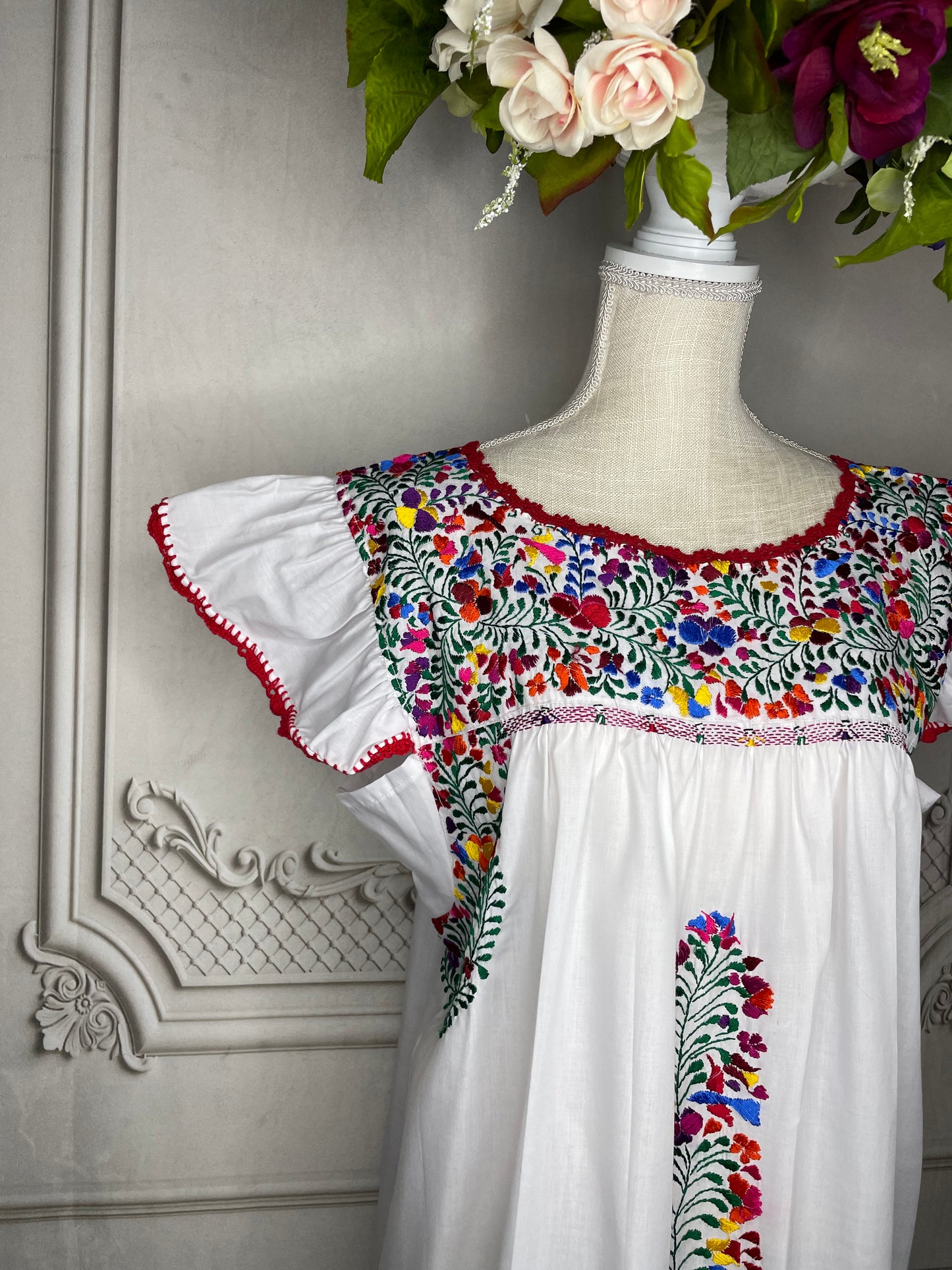 San Antonino Gala Mexican Dress Long - Butterfly Sleeve