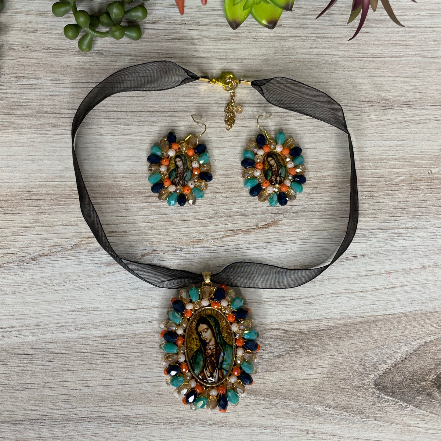 Our Lady of Guadalupe Necklace Set - Medium