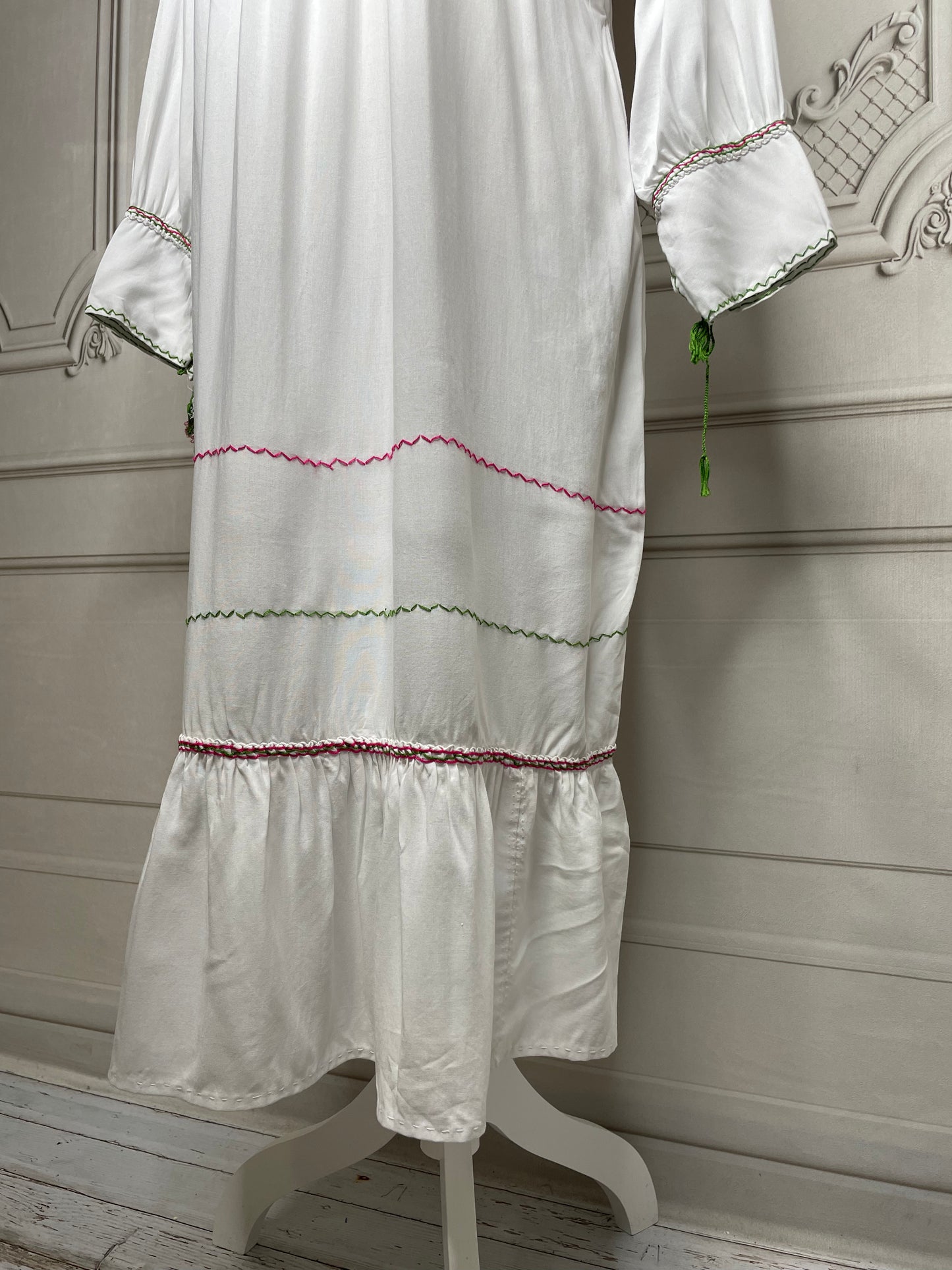 Cross Stitch 3/4 Sleeve Midi Dress