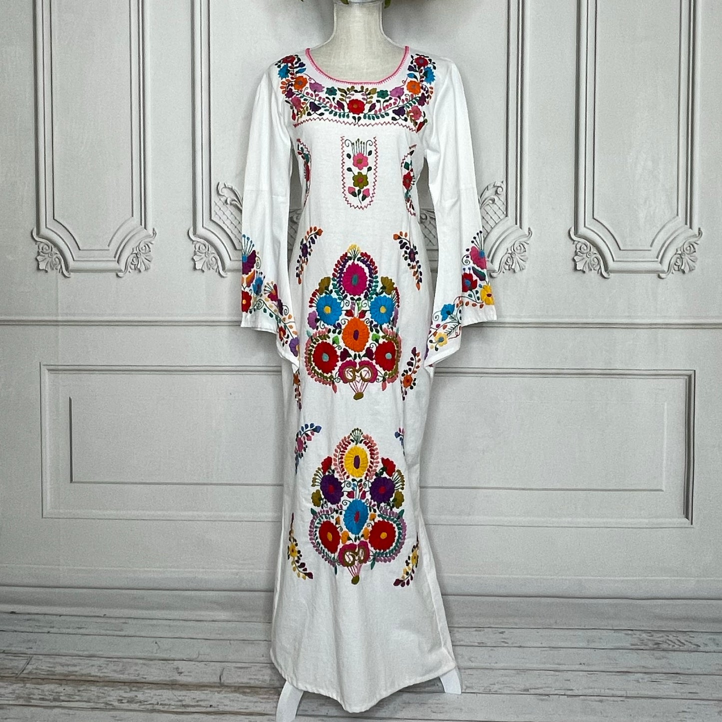 Puebla Maxi Mexican Dress – Camelia Mexican Boutique