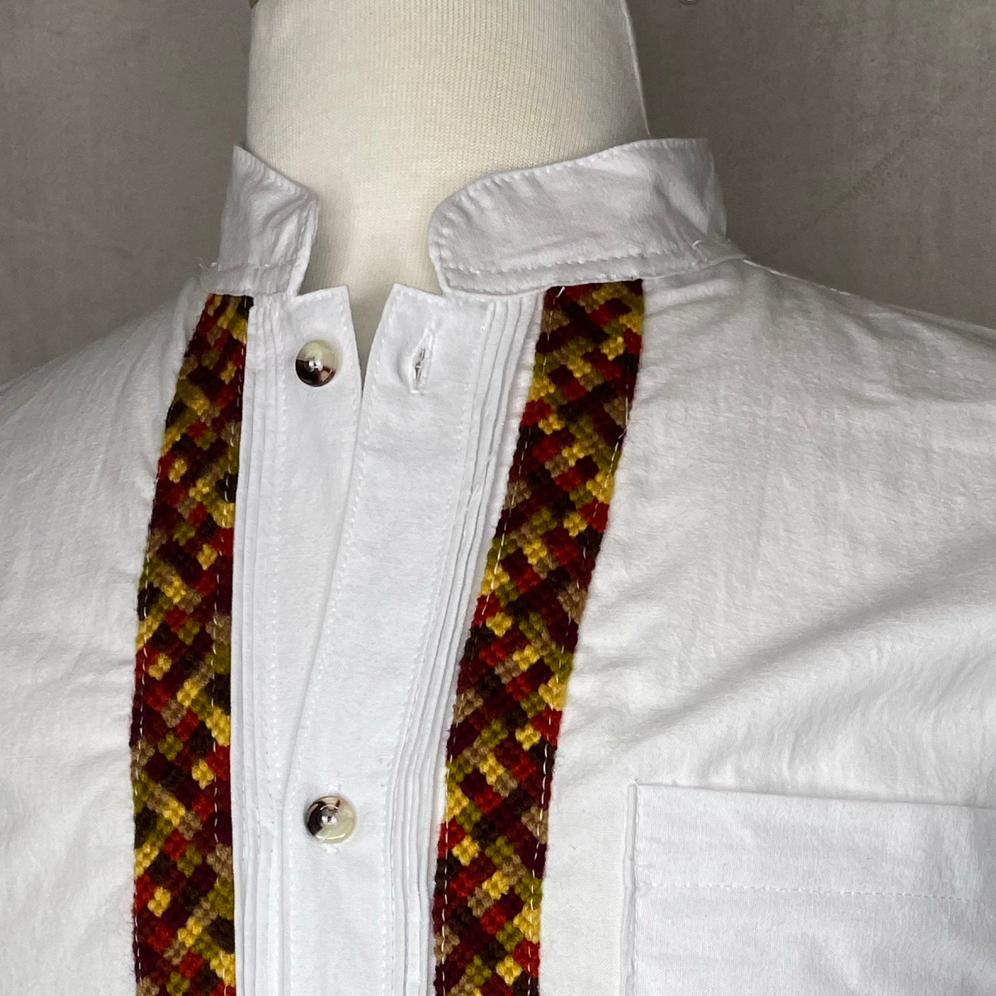 Men's Guayabera Shirt Long Cross-Stitch Southwest – Camelia Mexican Boutique
