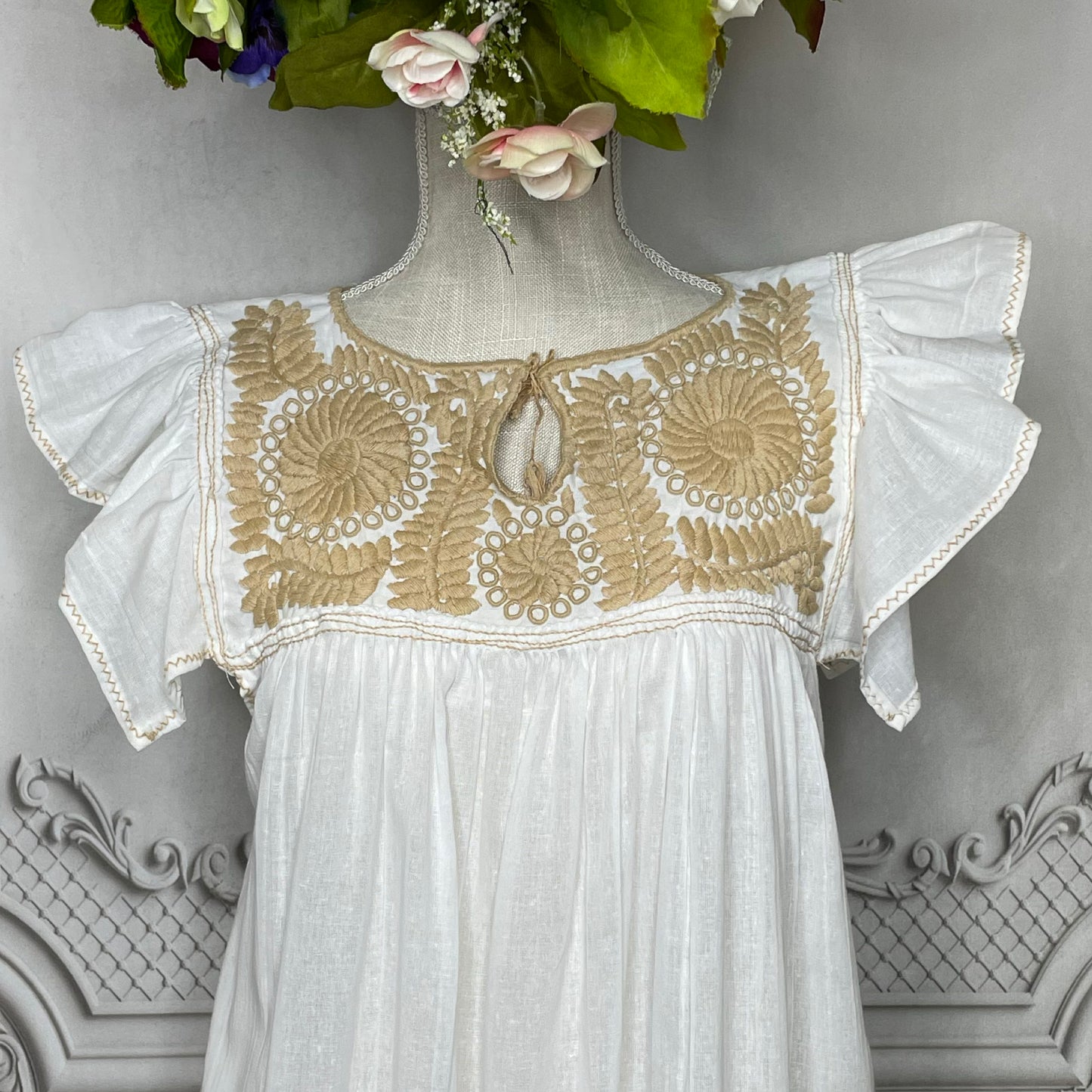 Rococo Butterfly Sleeve Midi Dress - Gauze