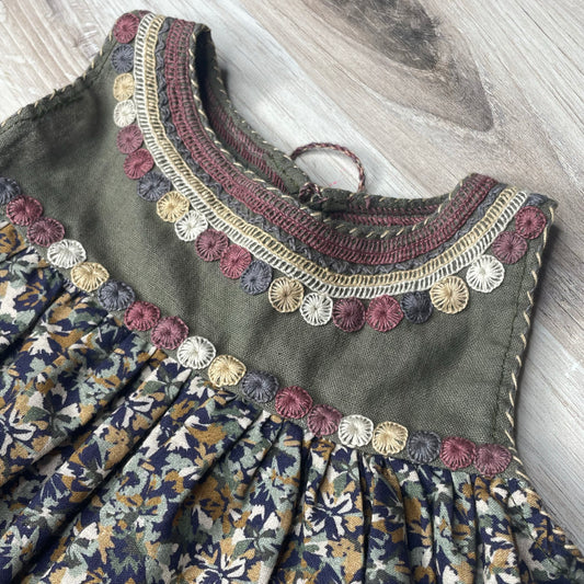 Mexican Girl Dress Rococo Floral Print