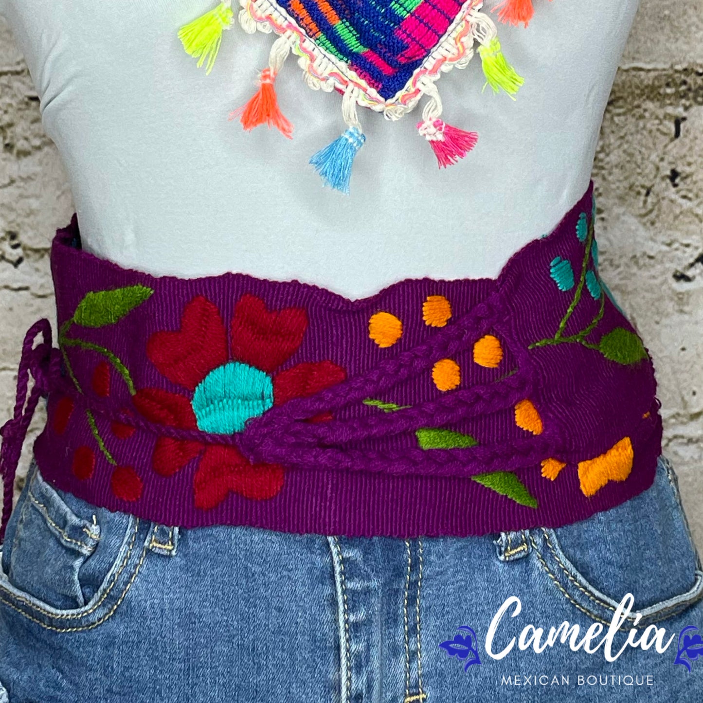 Mexican Embroidered Belt - Margarita