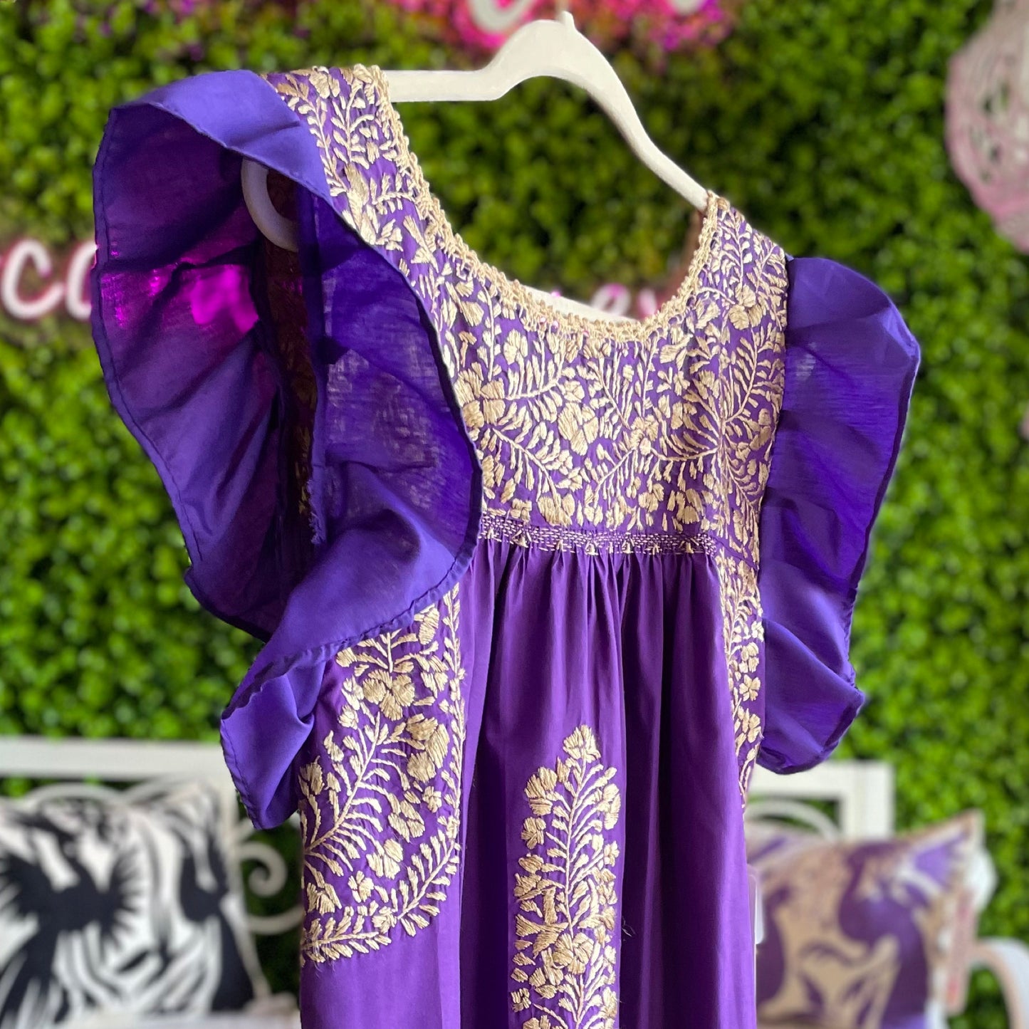 San Antonino Mexican Dress Short - Butterfly Sleeve