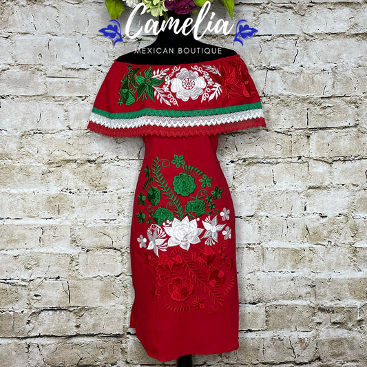 Robe tricolore à épaules dénudées VIVA MEXICO - Filles
