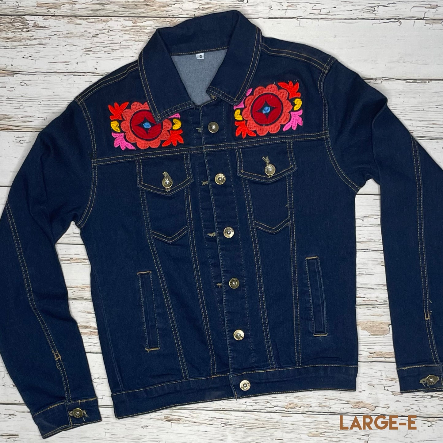 Mexican Embroidered Denim Jacket - Jalapa