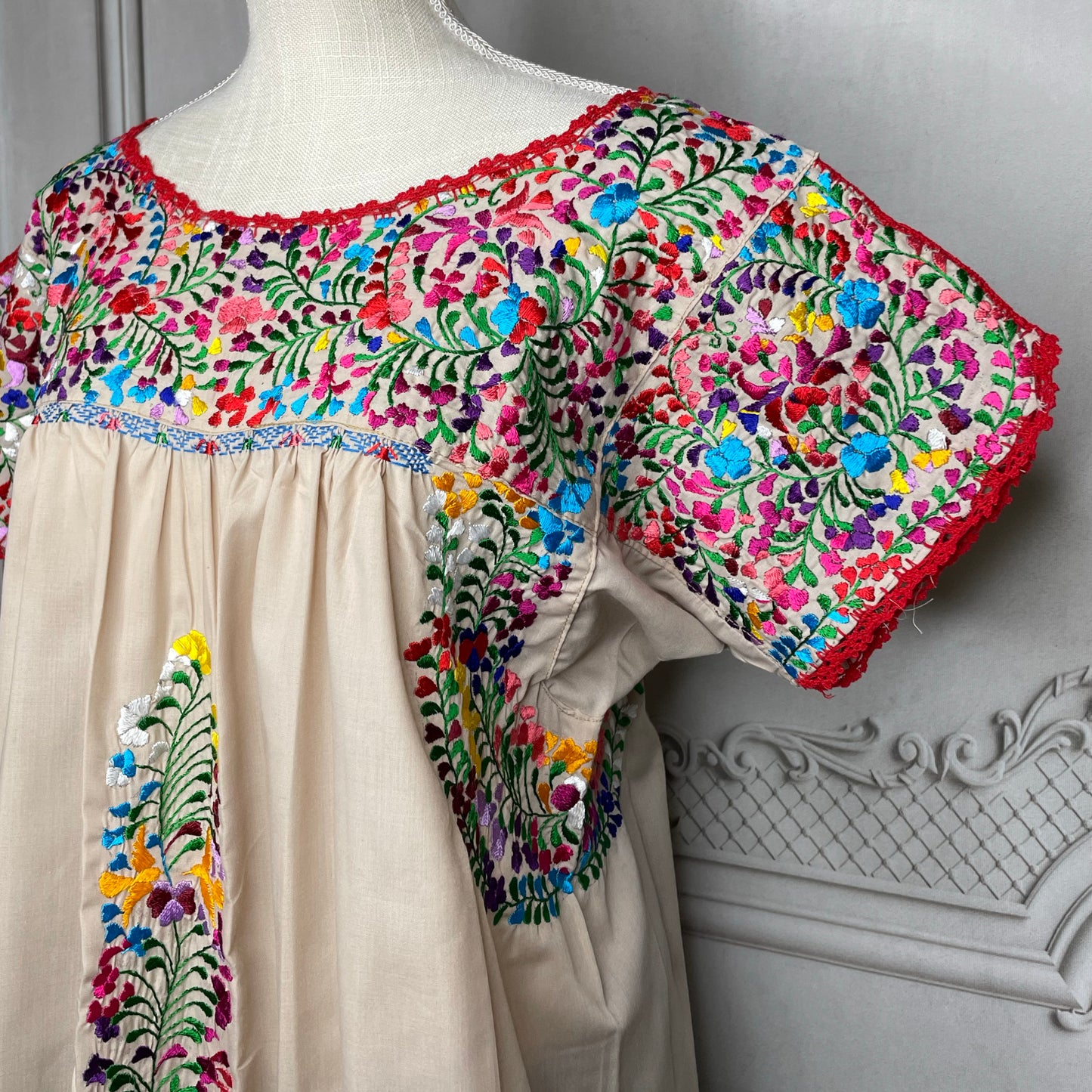 San Antonino Mexican Gala Blouse Short Sleeve - Silk Embroidery