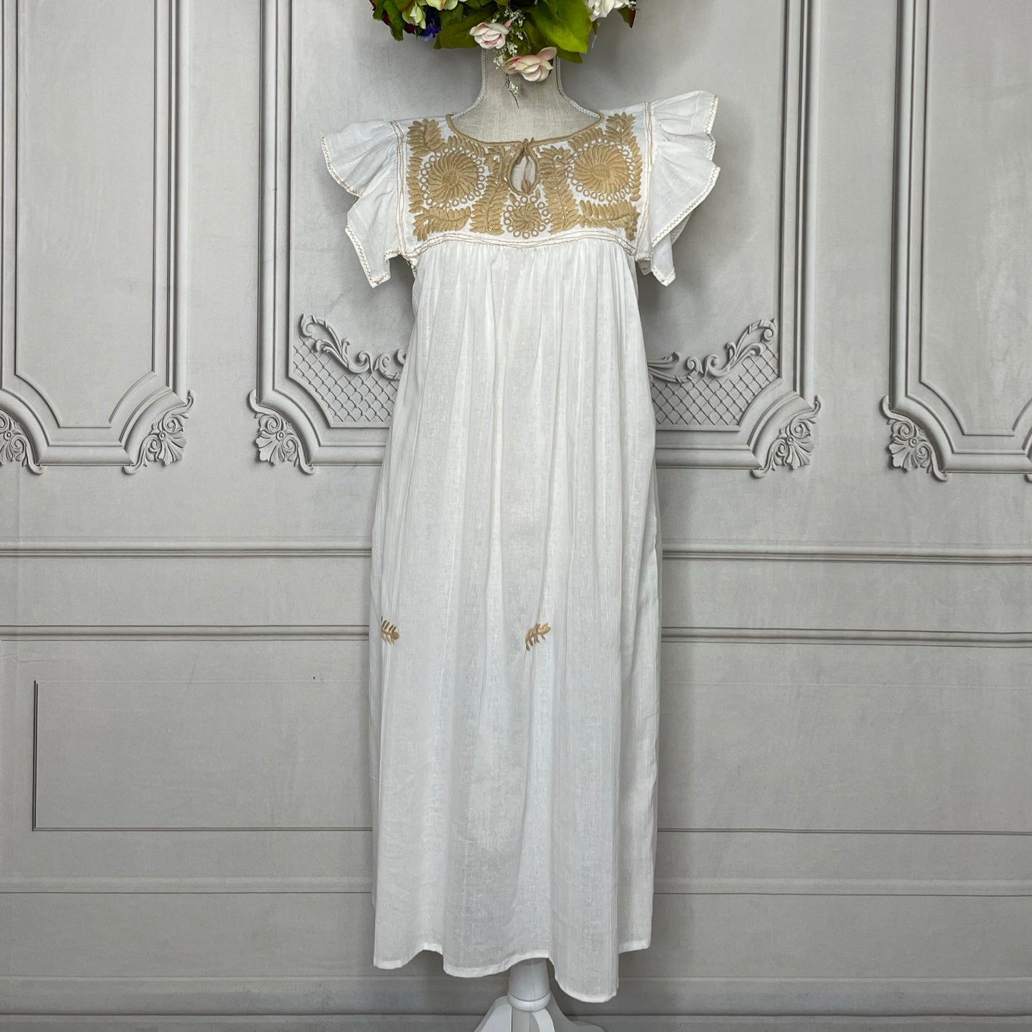 Rococo Butterfly Sleeve Midi Dress