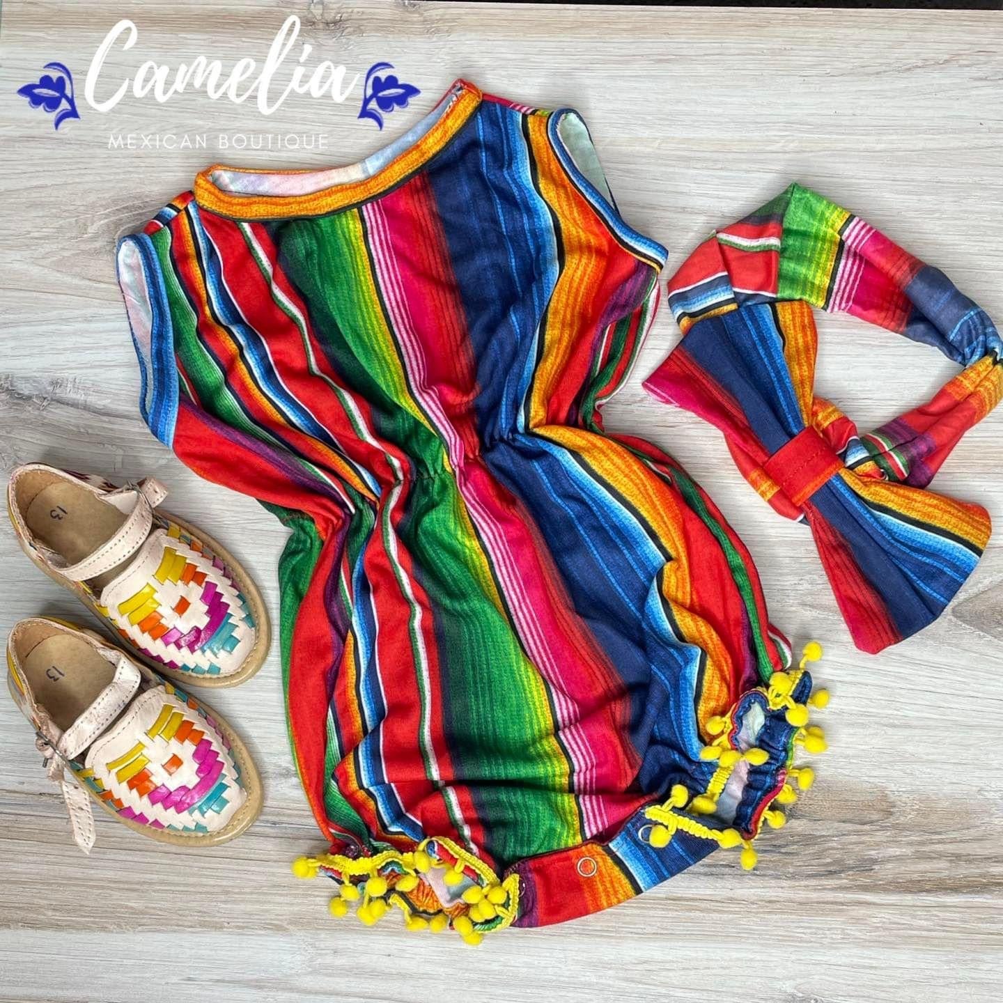 Baby Girl Mexican Onesie - Sarape