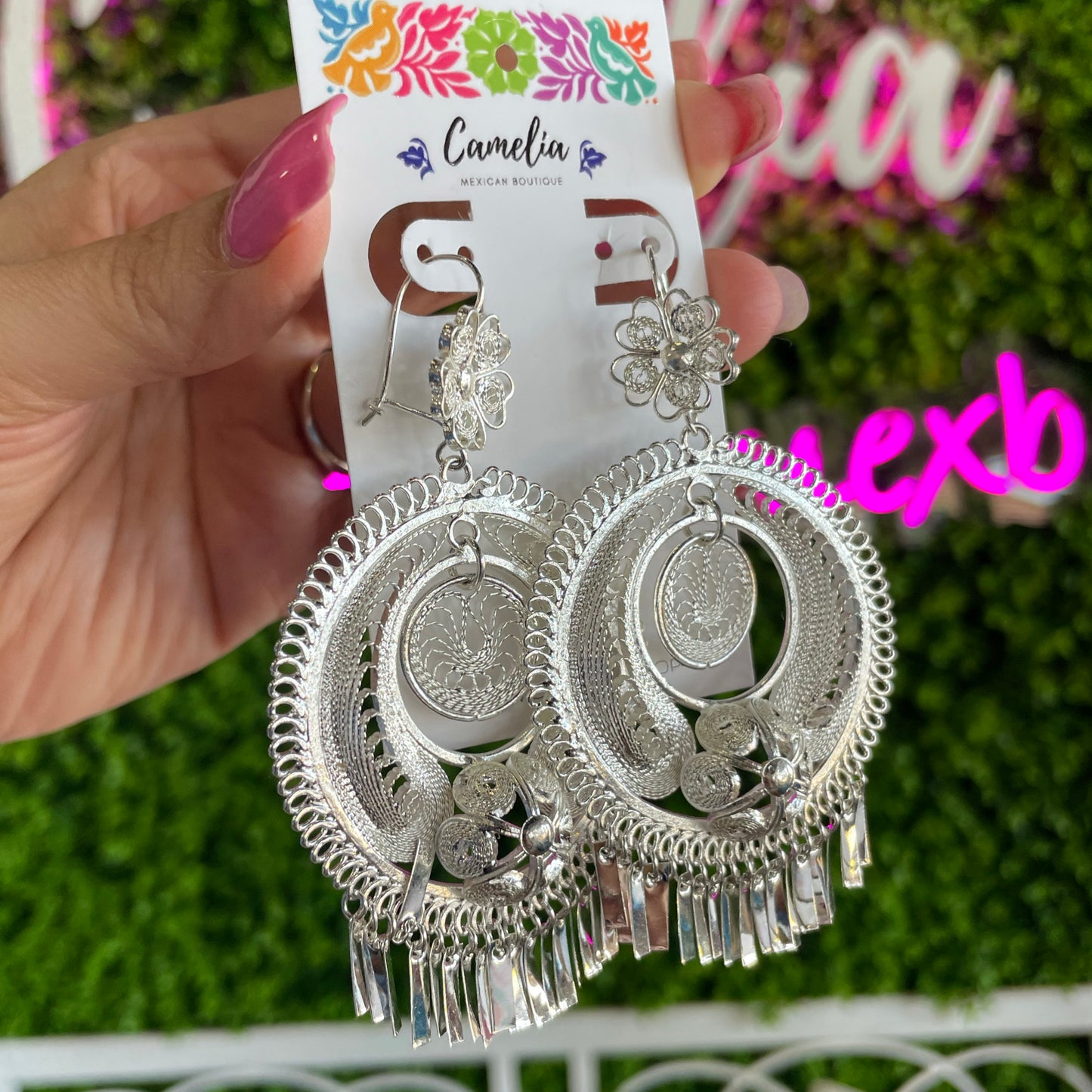 Oaxacan Filigree Earrings - Round X-Large Silver