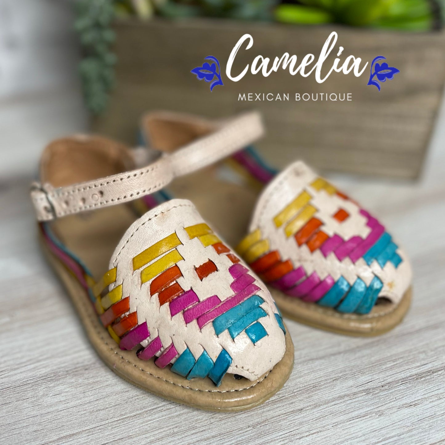 Mexican Leather Sandals Rainbow 2 - Child