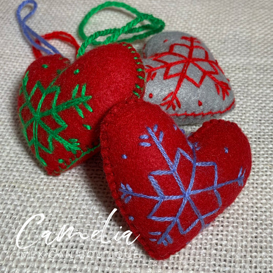 Mexican Felt Ornament Heart Small