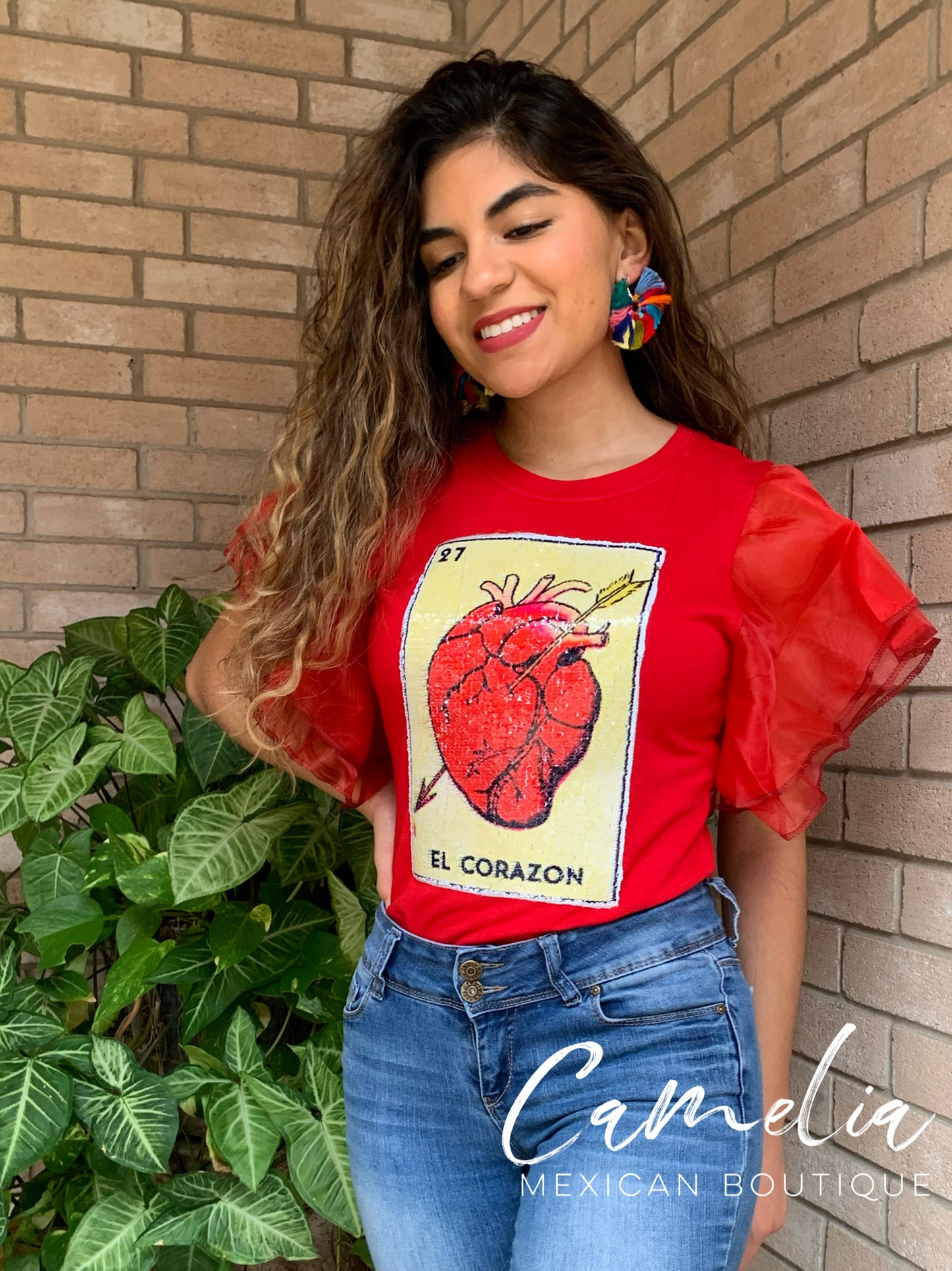 Mexican Loteria Sequence Shirt EL CORAZON - GIRLS