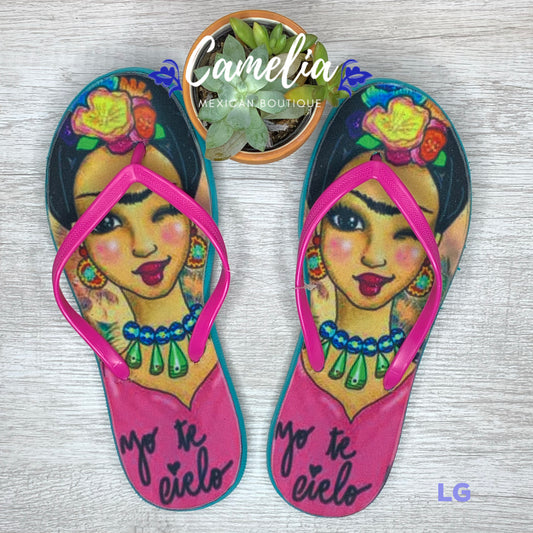 Frida Flip-Flops Yo Te Cielo