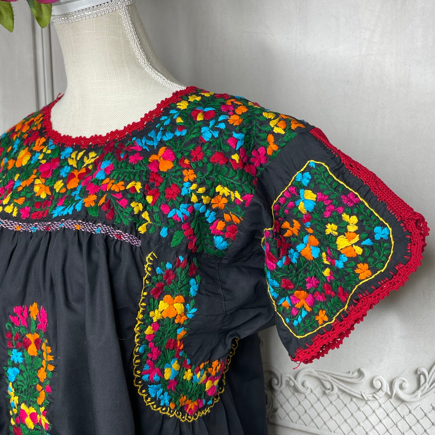 San Antonino Gala Mexican Blouse Short Sleeve - Cotton Embroidery