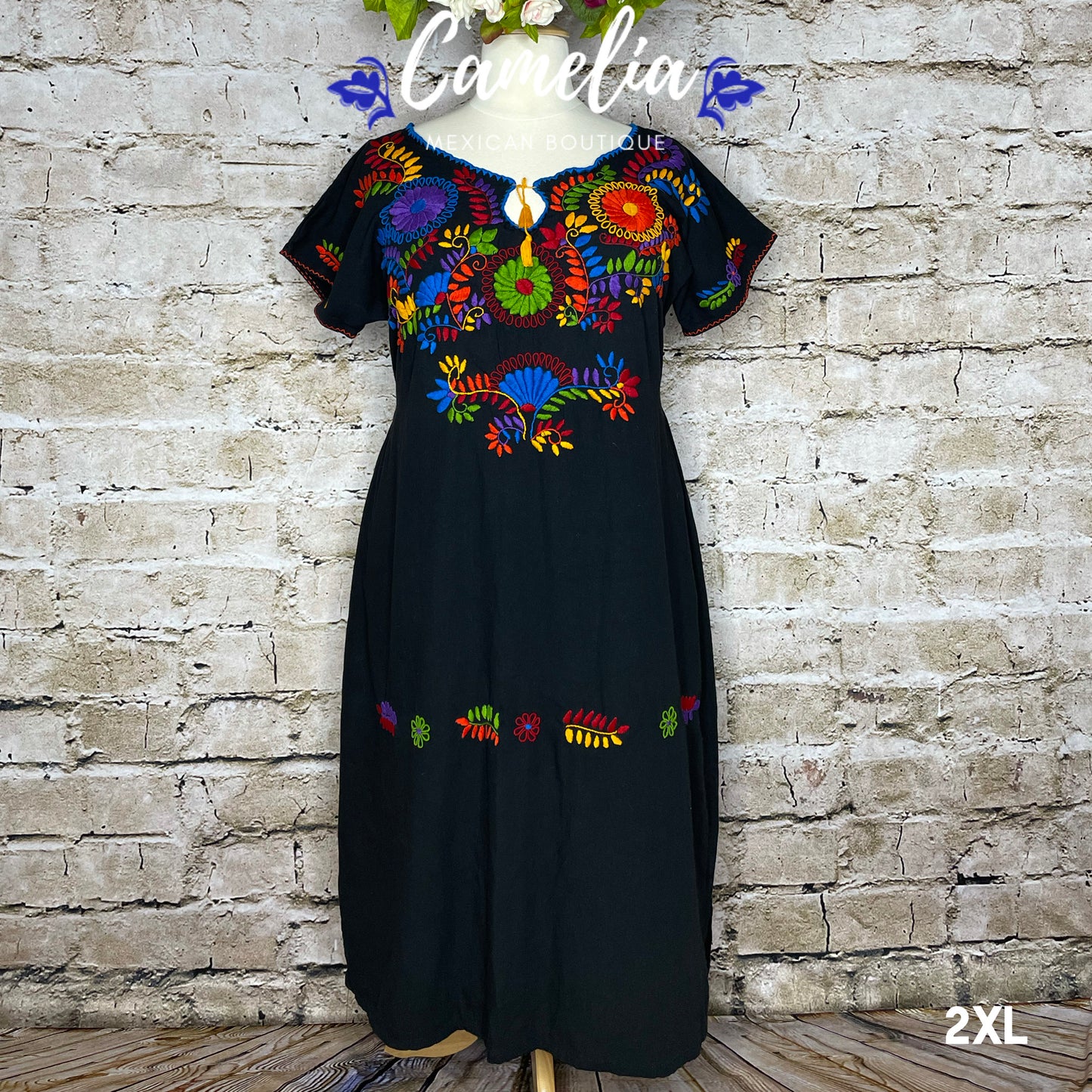 Mexican Rococo Dress Cap Sleeve PLUS