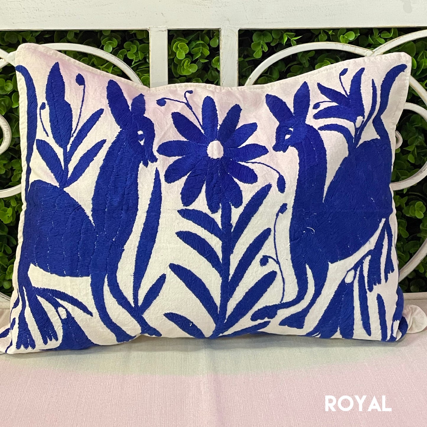 Mexican Embroidered Otomi Pillow Cover